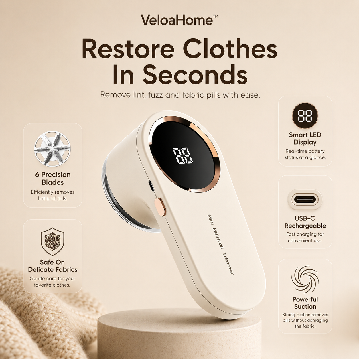RenewPro™ Elimina Pelusas al Instante